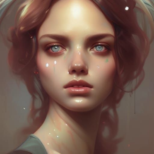 Frozen Gaze Portrait in Hyperdetailed Digital Art