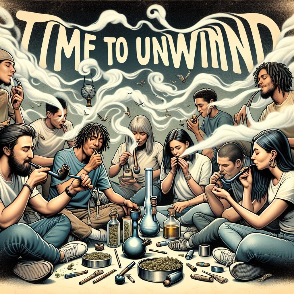 Friends Smoking Weed and Unwinding Together