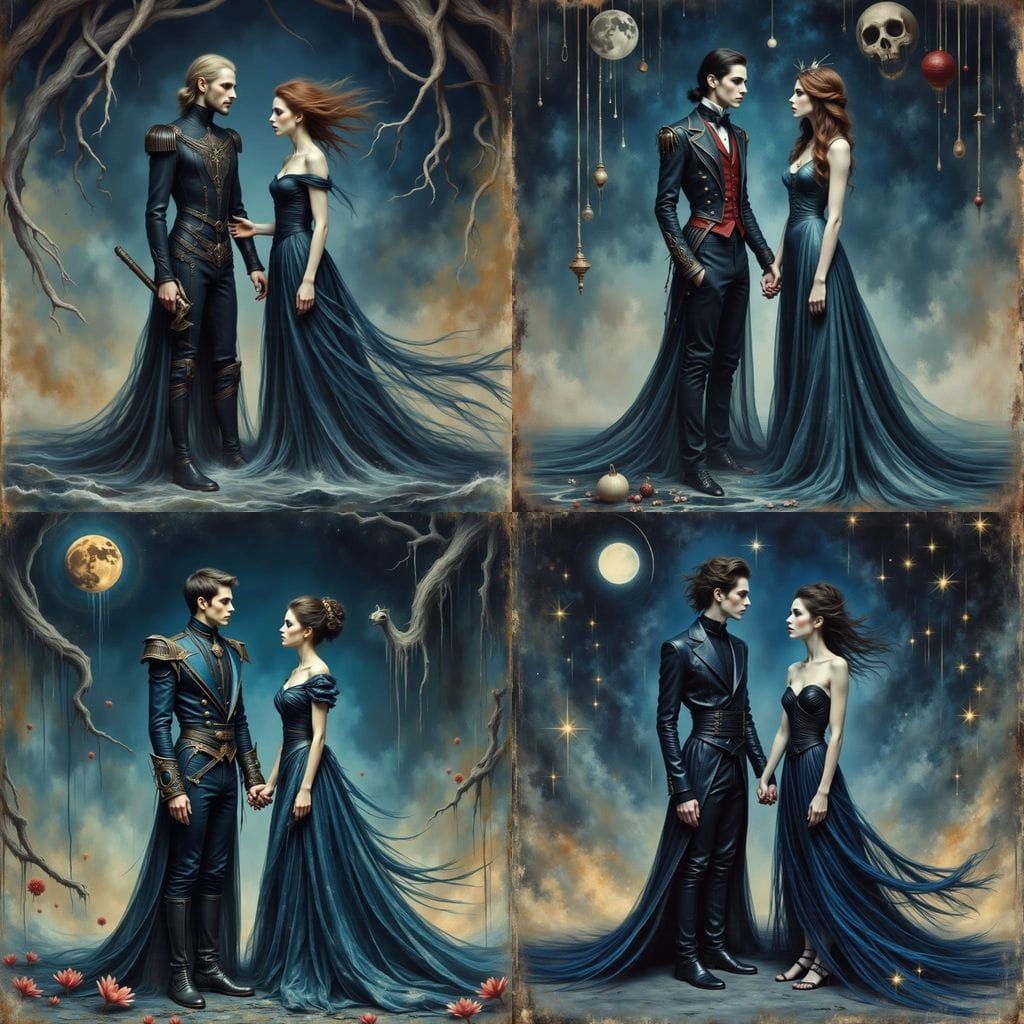 Dark Fantasy Confrontation of Two Figures