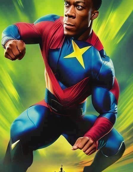 Powerful Superhero Portrait in Expressionist Style