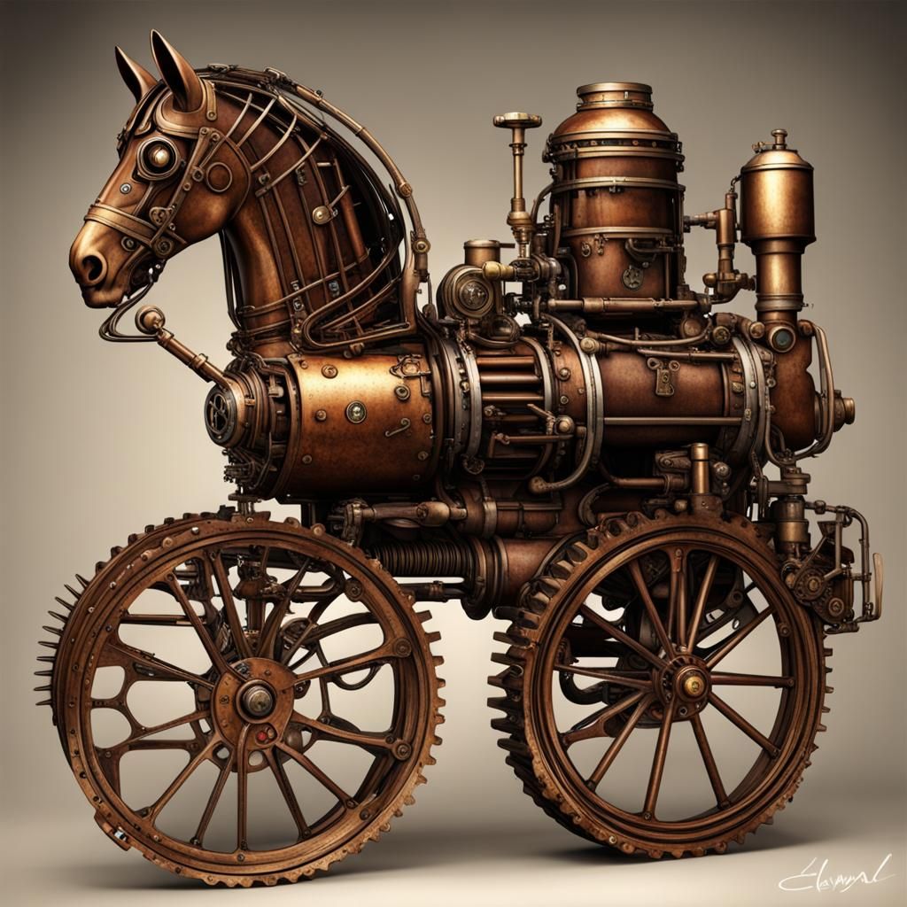 Steampunk Horse Engine Fusion