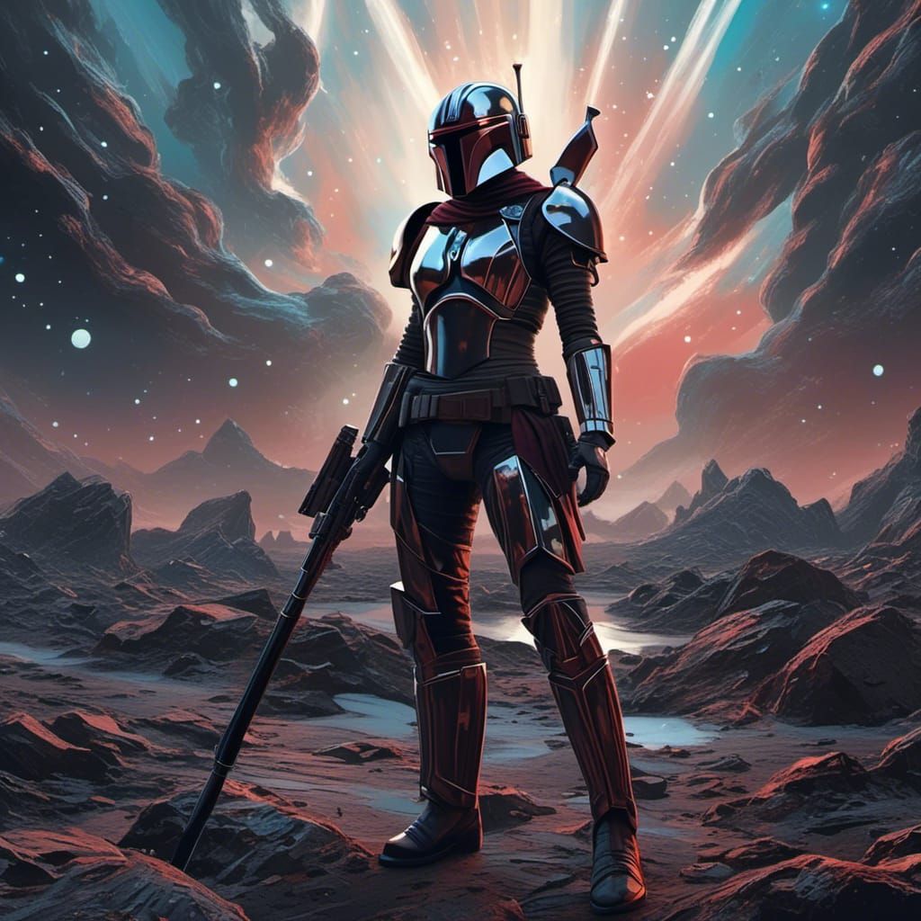 Sabine Wren Sci-Fi Portrait in Mandalorian Armor