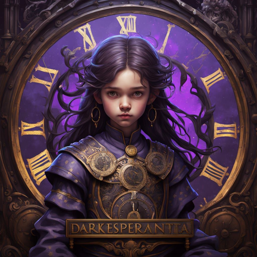 Dark Fantasy Child in Clock Room Concept Art