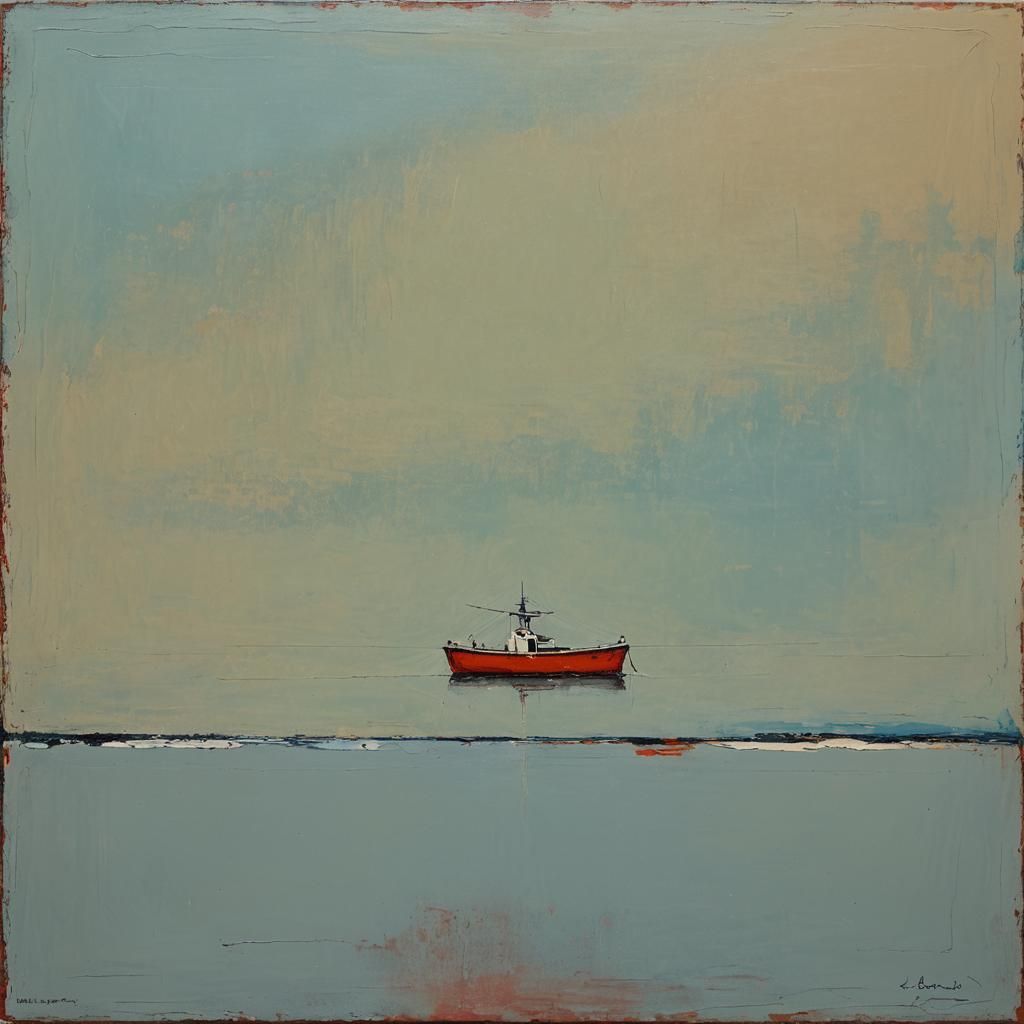 Abstract Boat Painting in Rothko Style