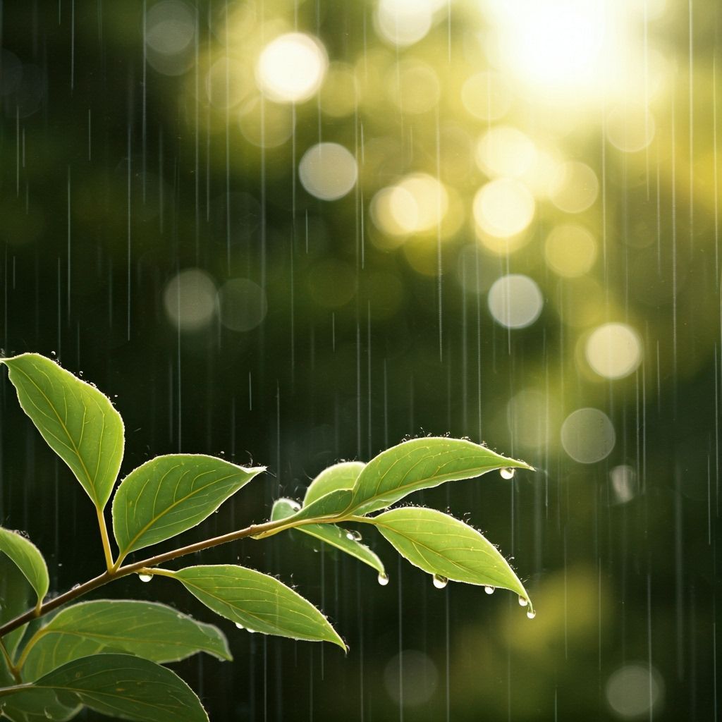 Golden Summer Rain in Impressionistic Style