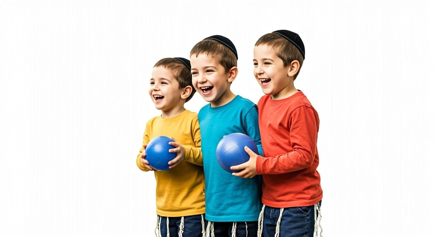 Joyful Ultra-Orthodox Jewish Boys at Play