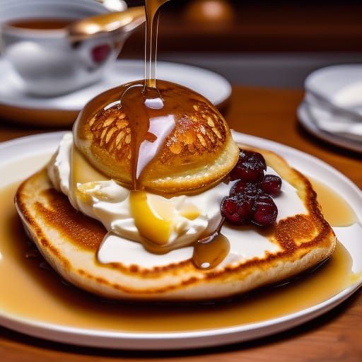 Syrupy French Toast with Strawberries: Food Photography