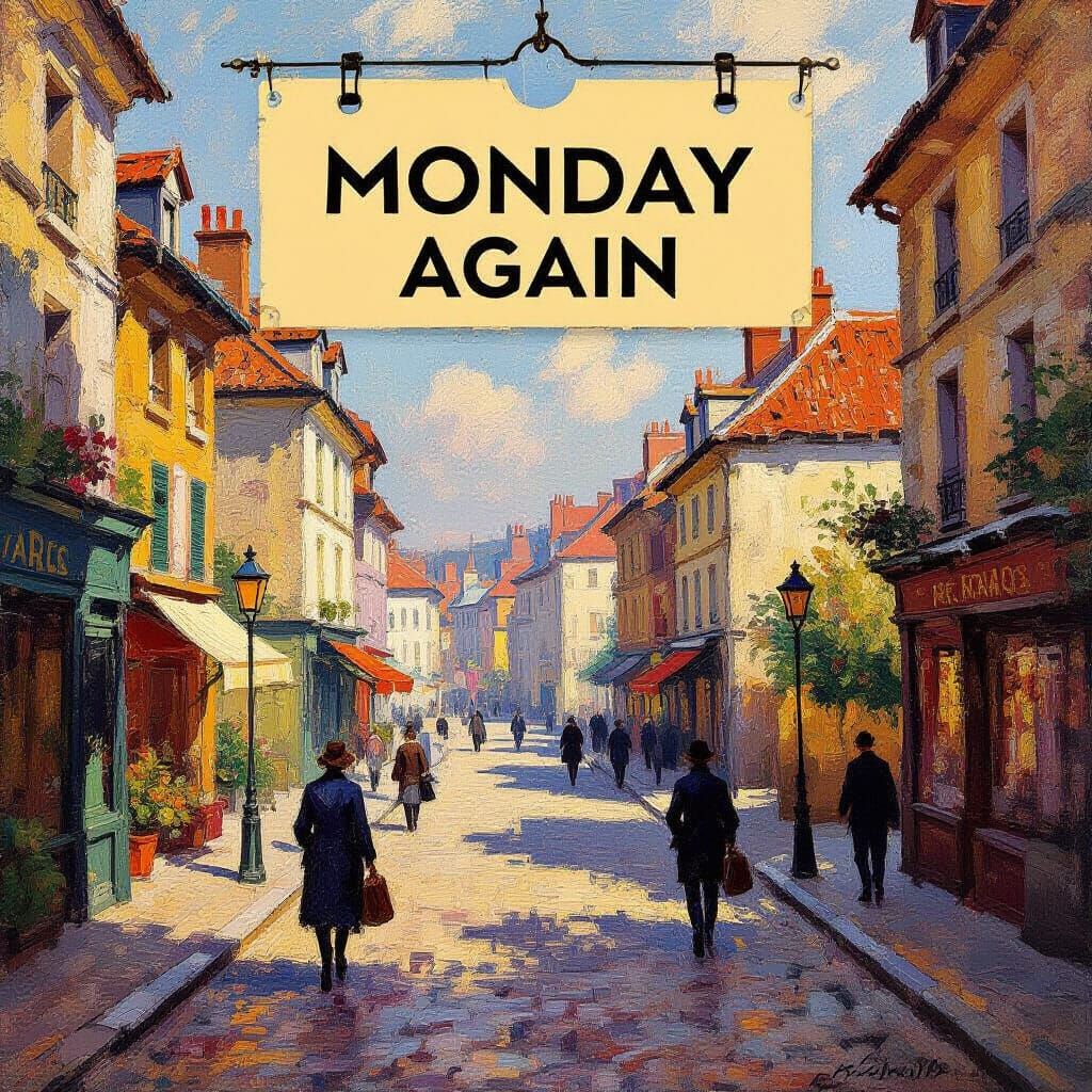 Vintage Calendar Features City Painting in Monet Style