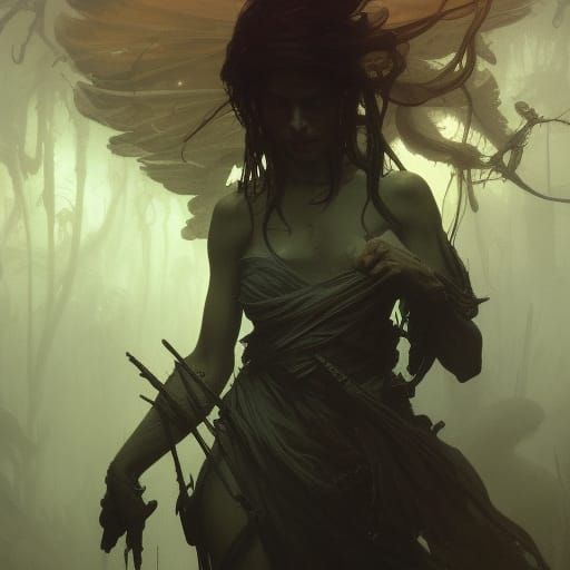 Dark Fantasy Nightmare: Hyperdetailed Art Nouveau Concept