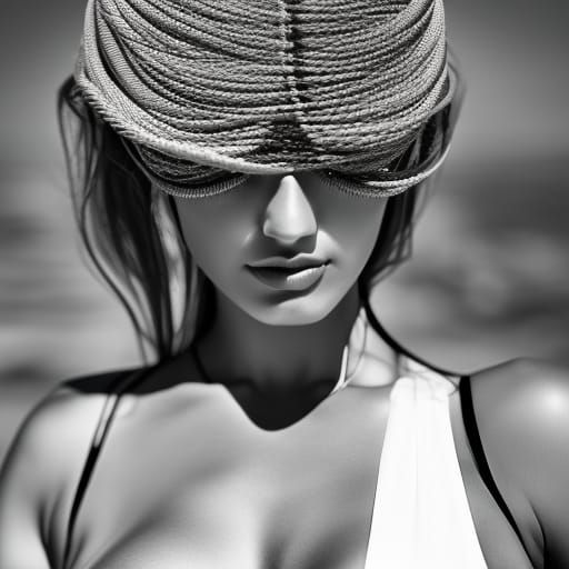 Hyperrealistic Bikini Portrait in Cinematic Style