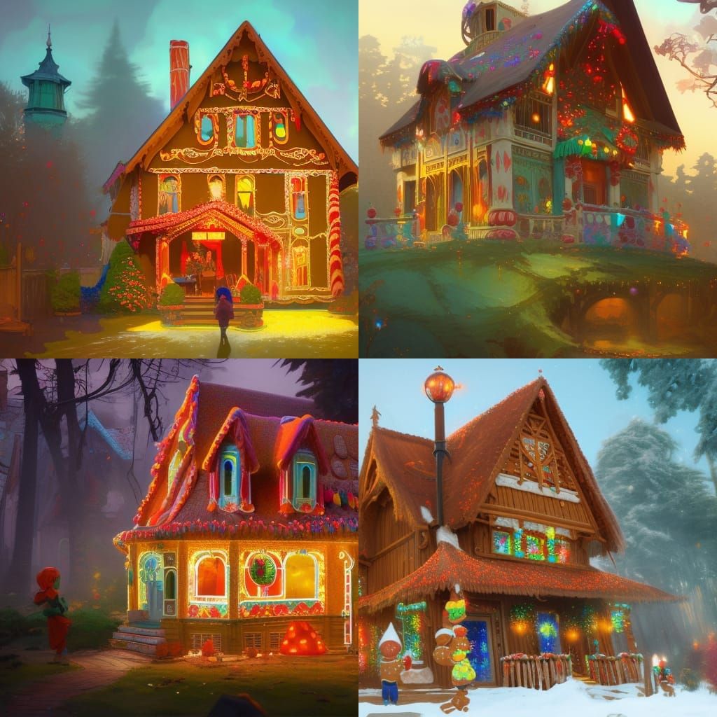 Vibrant Chibi Gingerbread House in 8K