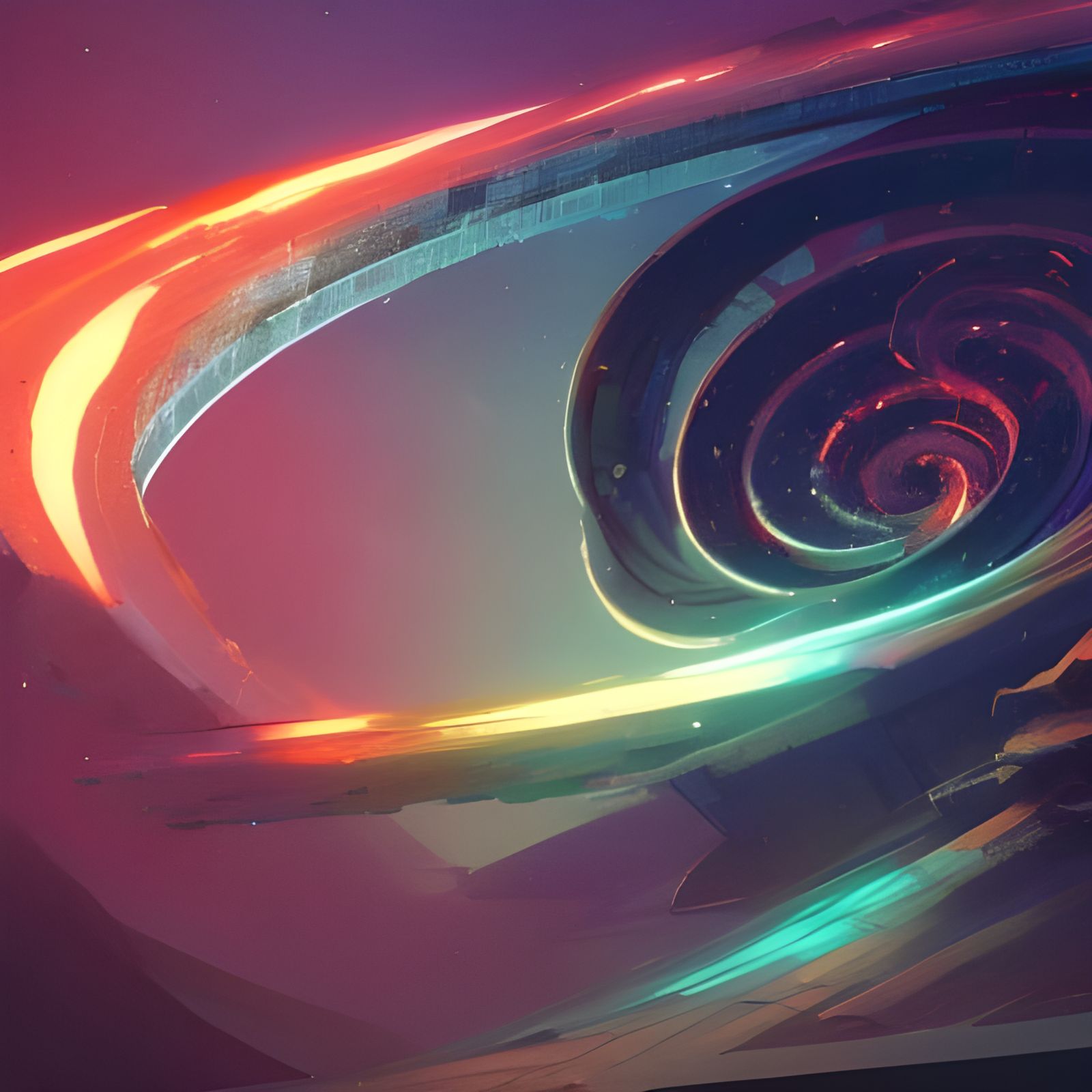 Stunning Spiral Galaxy in Art Nouveau Style
