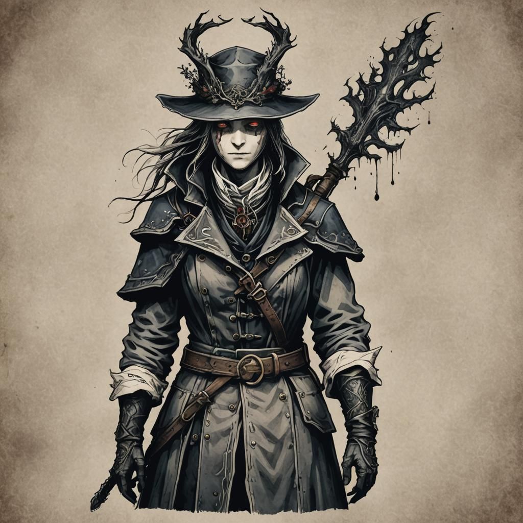 Bloodborne Vicar Amelia Simple Tattoo Design