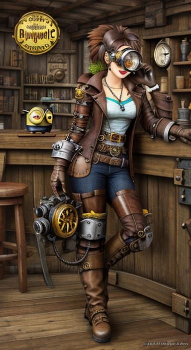 Steampunk Minion with Organic Motherboard Goggles