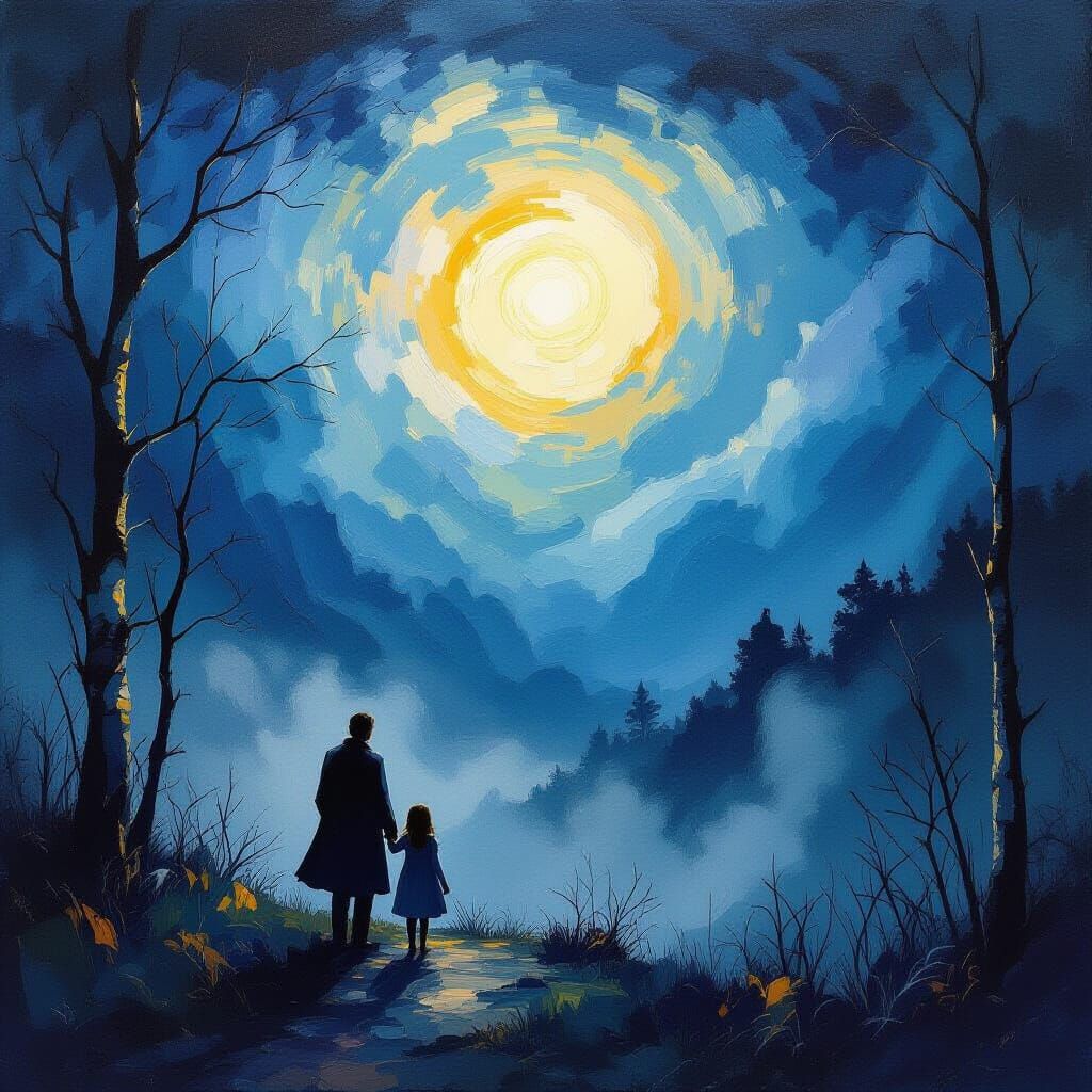 Light and Darkness in Gouache Style