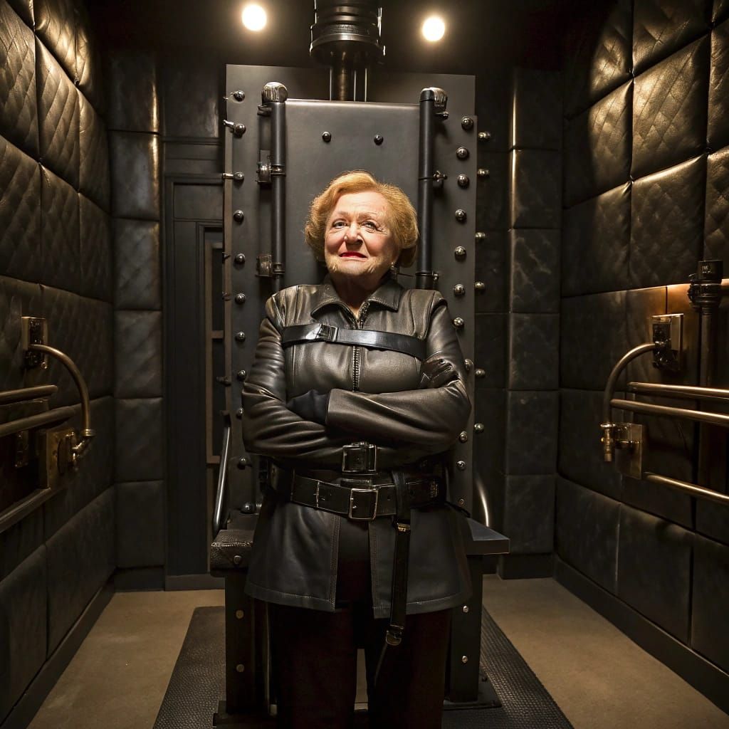 Betty White Trapped in Futuristic Straitjacket Machine