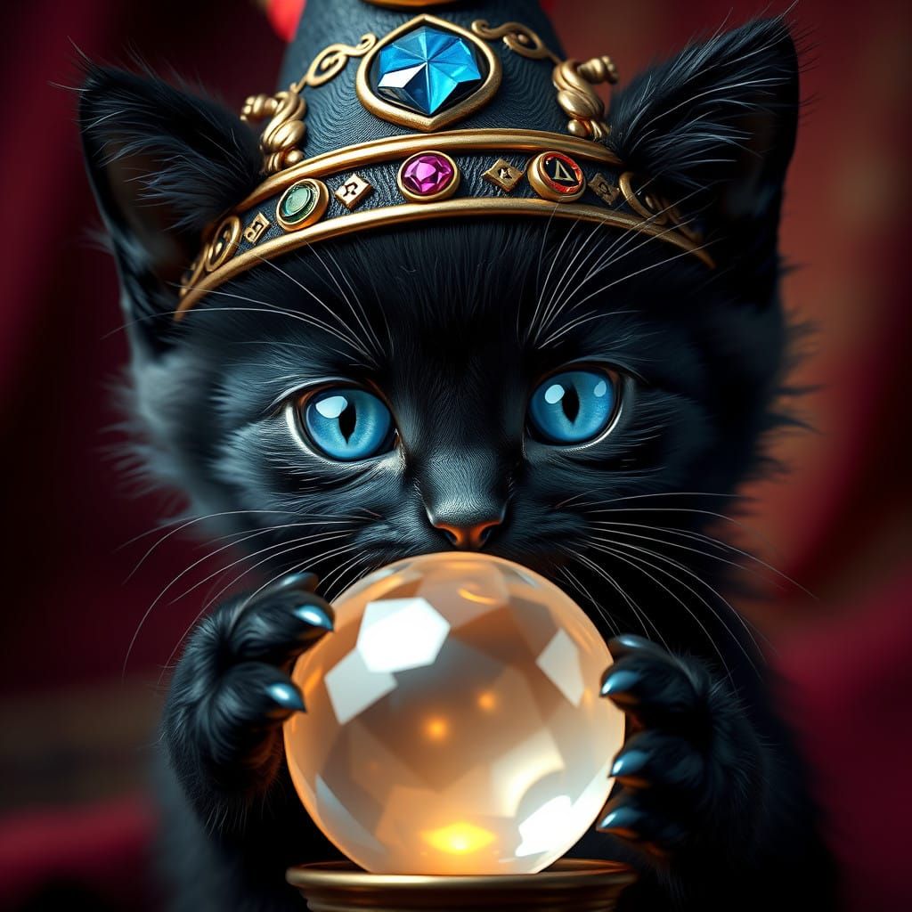 Mystical Black Kitten Seeks Cosmic Secrets
