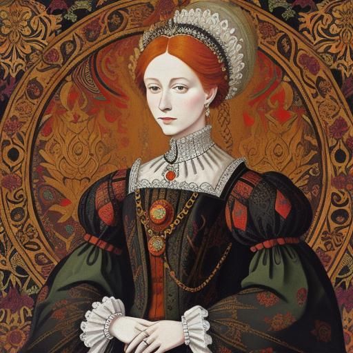 Queen Elizabeth I in William Morris Style