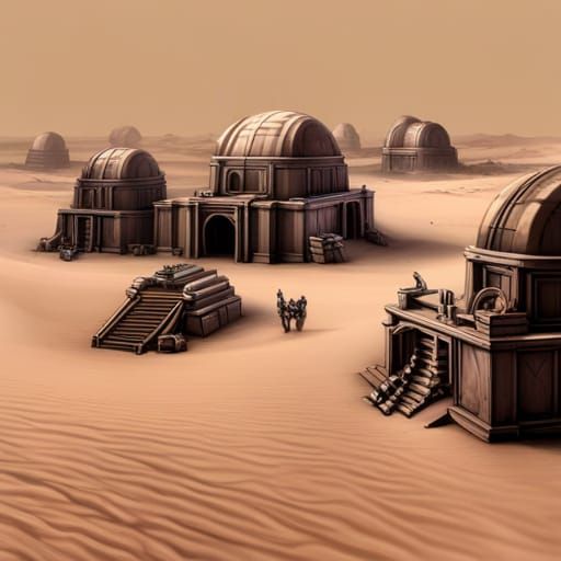 Grimdark Warhammer 40k Desert Racetrack Scene