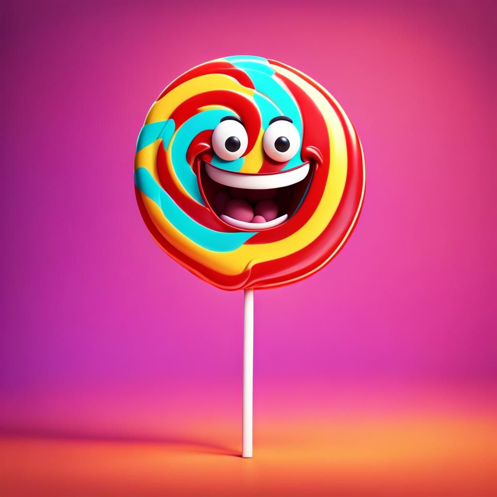 Giant Evil Lollipop Smile: Halloween Pixar Style