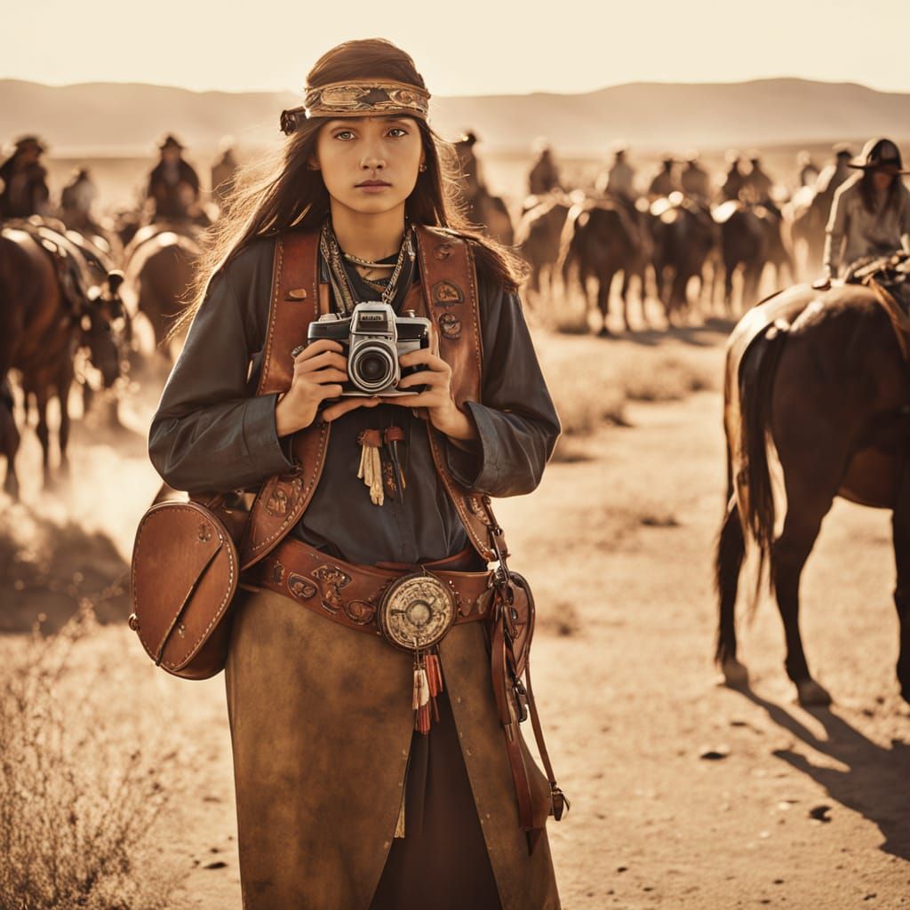 Vintage Western Photography of Native American Tribe
