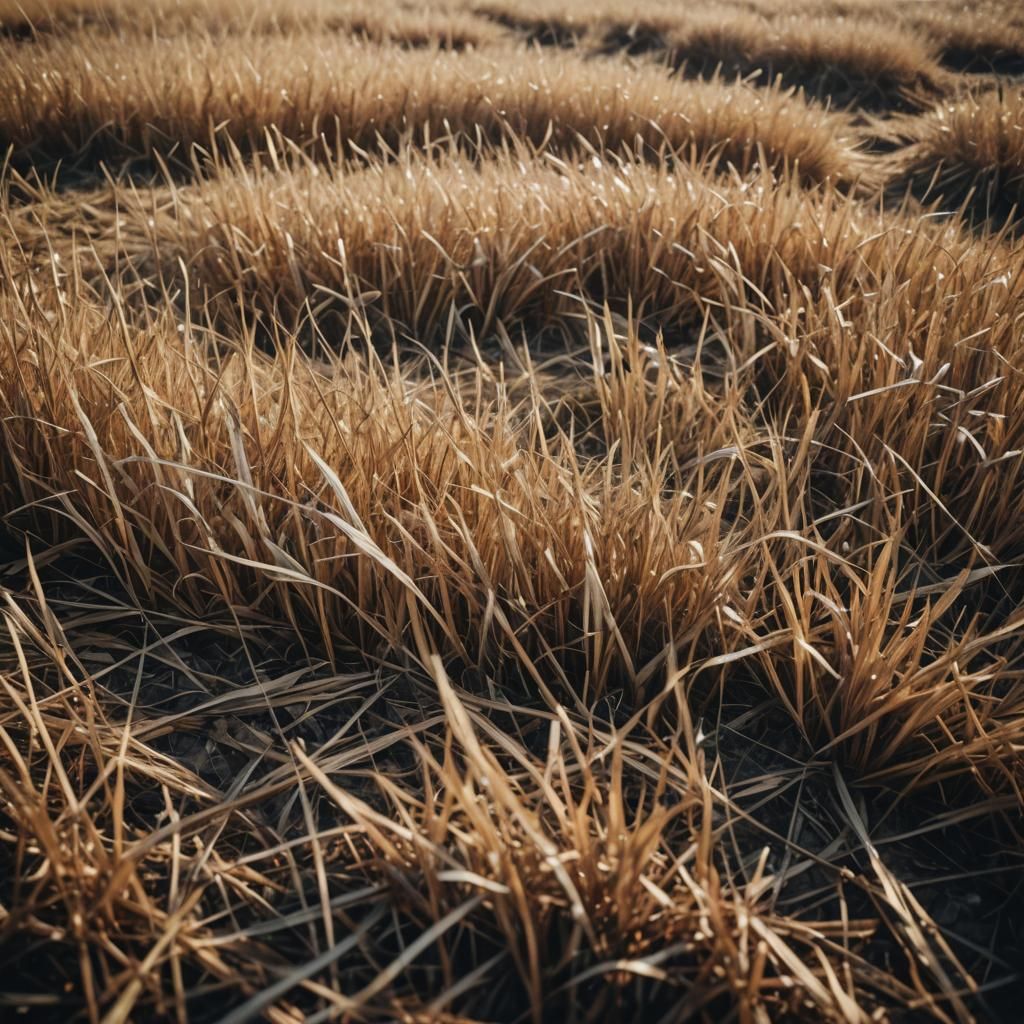 Cinematic Wind Sweeping Dry Winter Grass