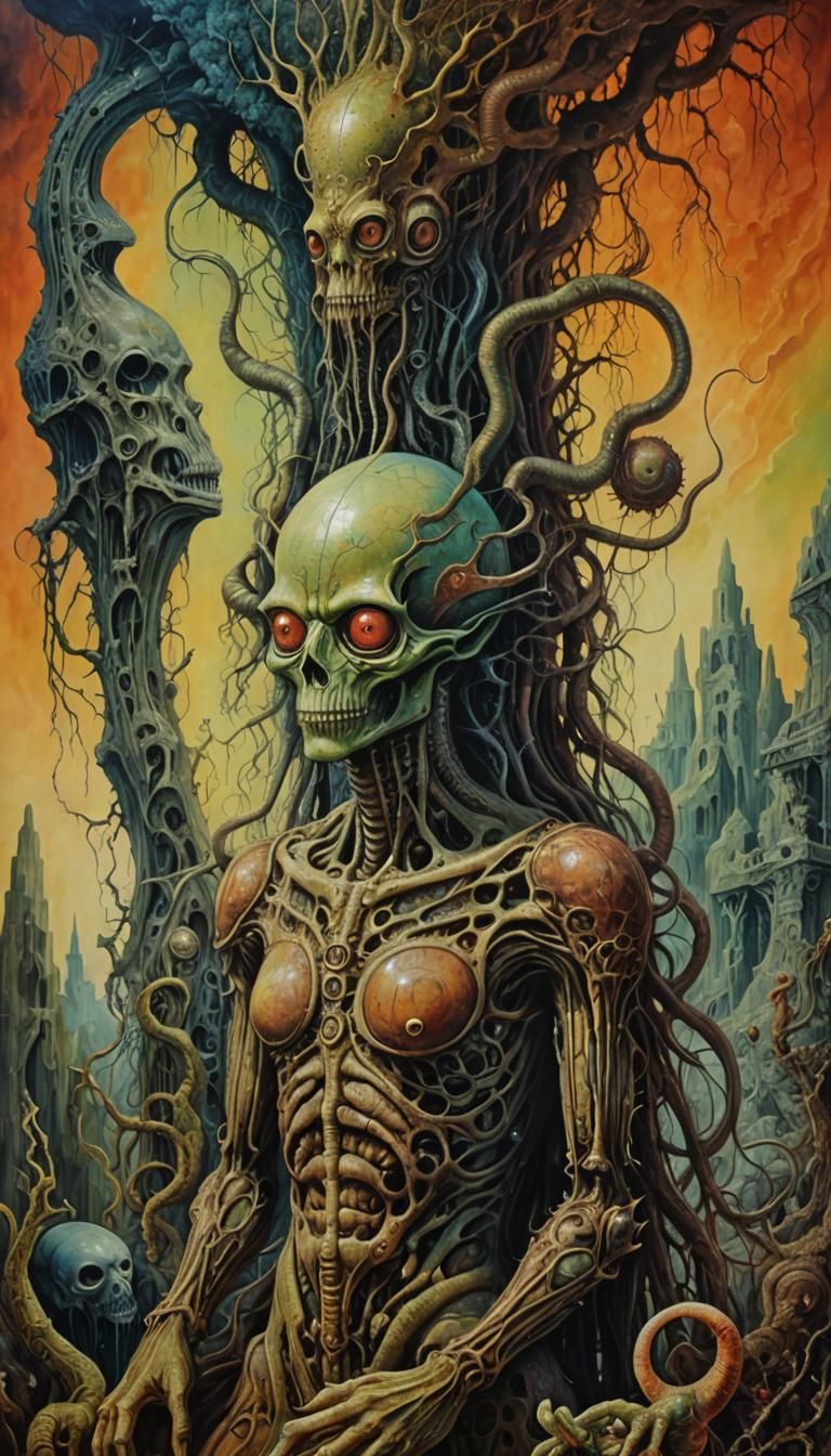 Ayahuasca Dreamscape: A Surreal Fantasy Oil Painting