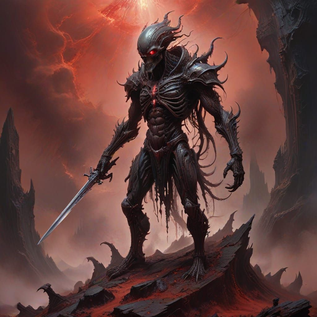 Ethereal Horror in Cosmic Dark Fantasy Alien Soldier