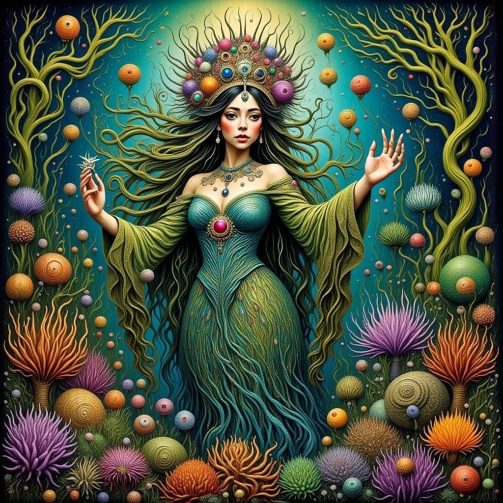 Mystical Sea Shrimp Queen in Baroque Style