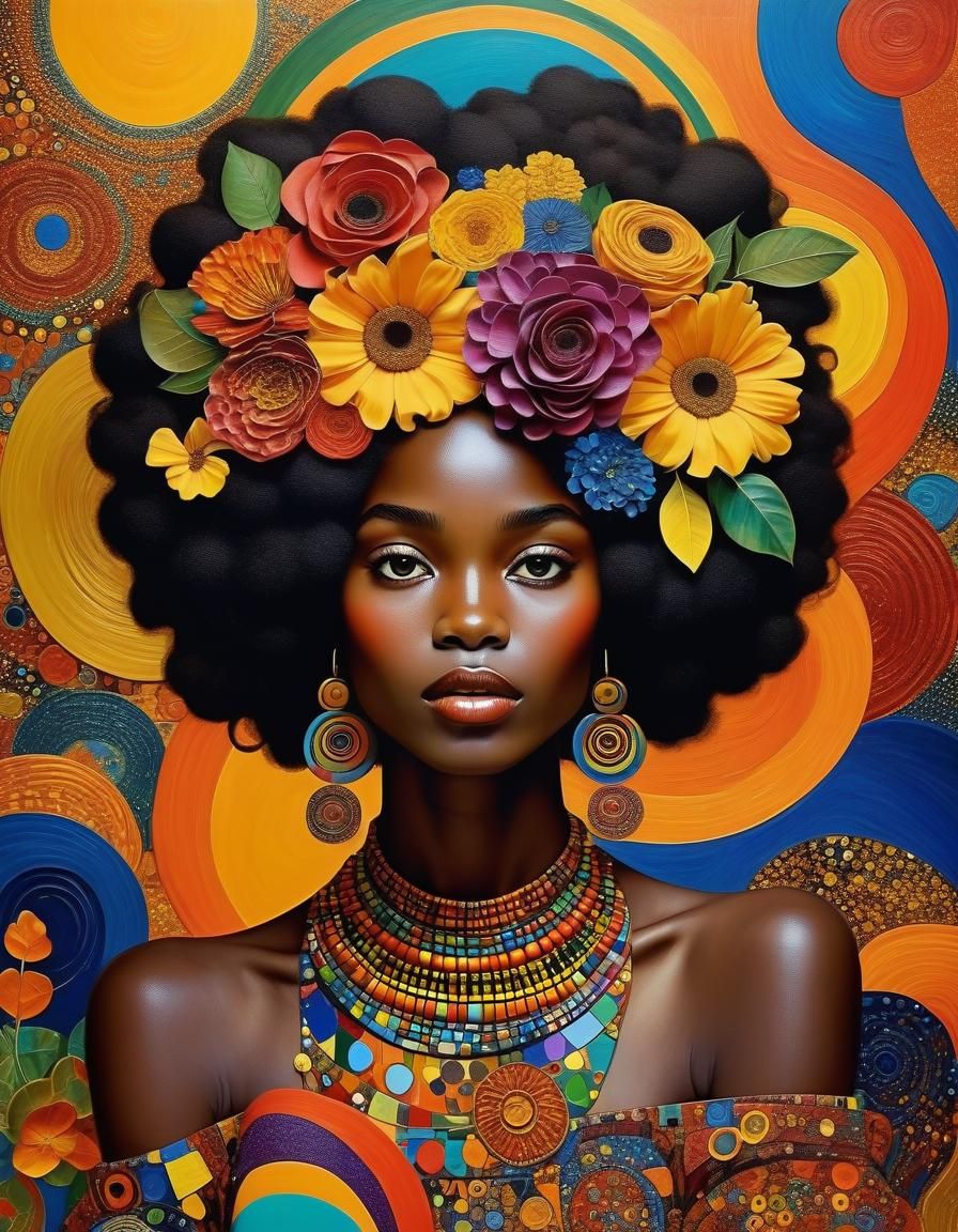 Mesmerizing Surreal Woman in Klimt Style