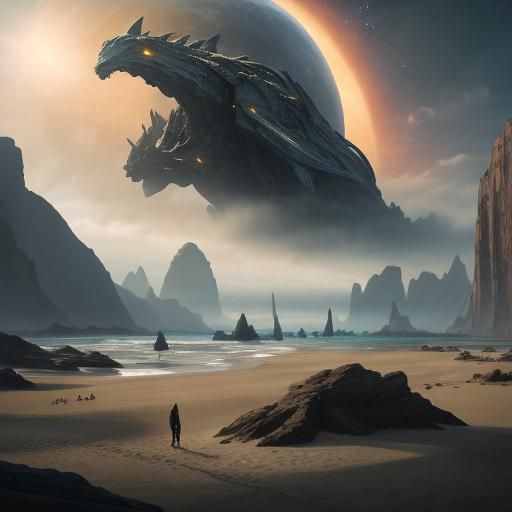 Peaceful Alien Planet with Giant Mammals