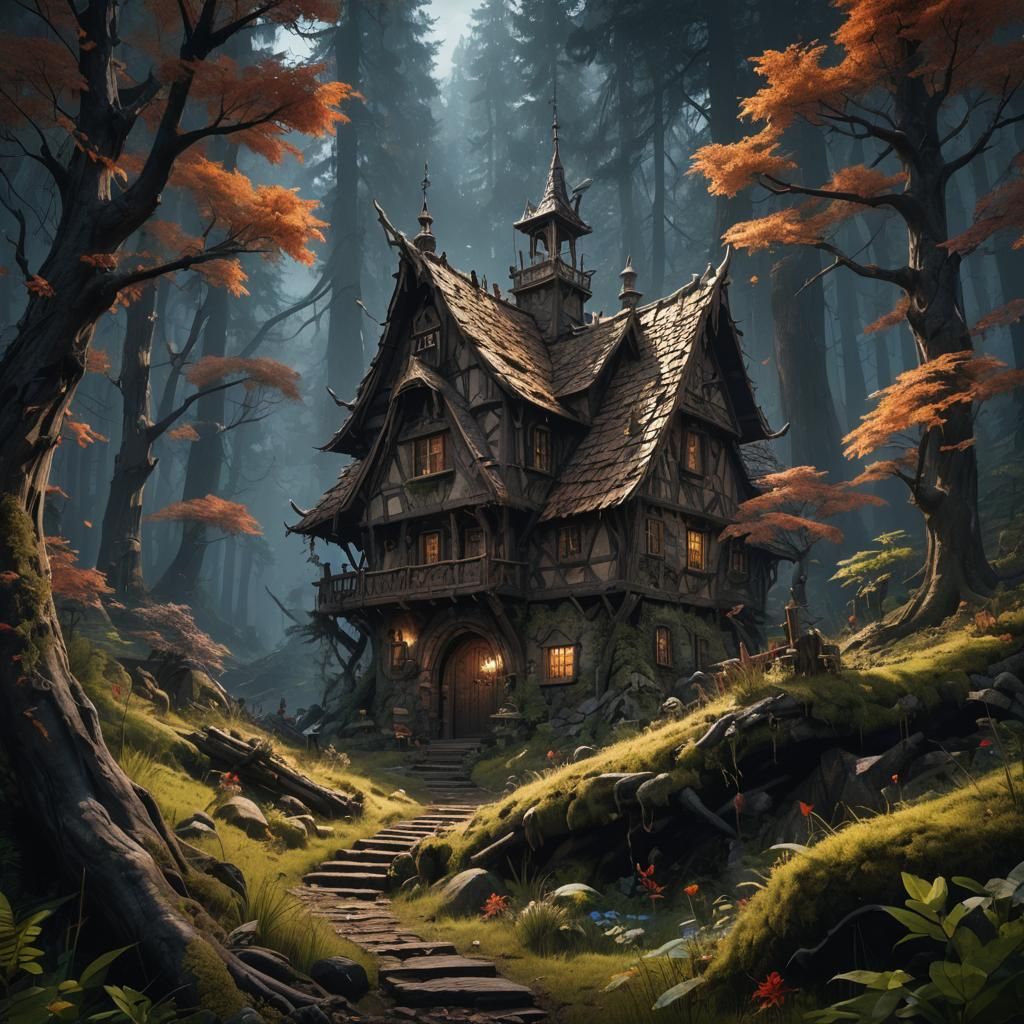 Dark Forest Matte Painting Concept Art