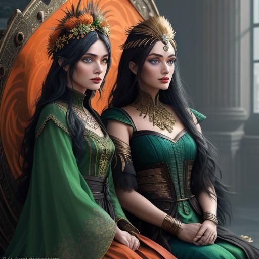 Fantastical Women with Bold Makeup, Cinematic Art