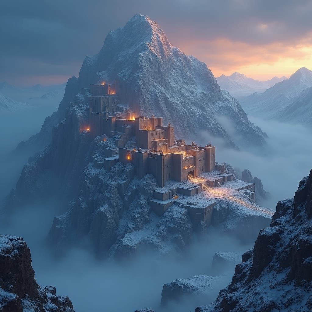Khazad-dûm Fortress on Misty Mountain, Matte Painting