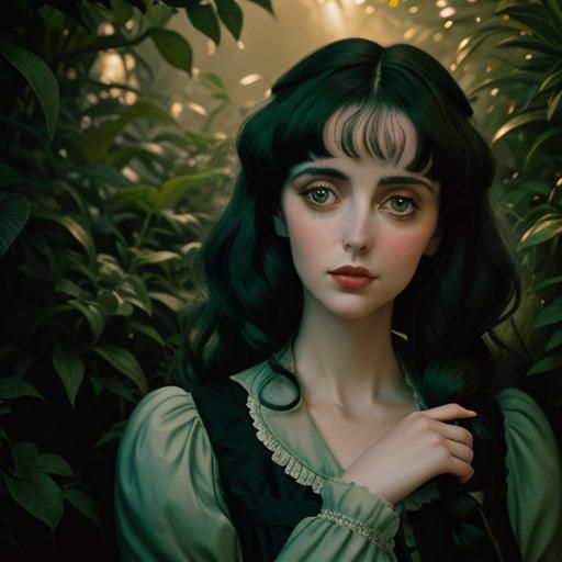 Miss Peregrine's Pregnant Belly in Burton-esque Garden