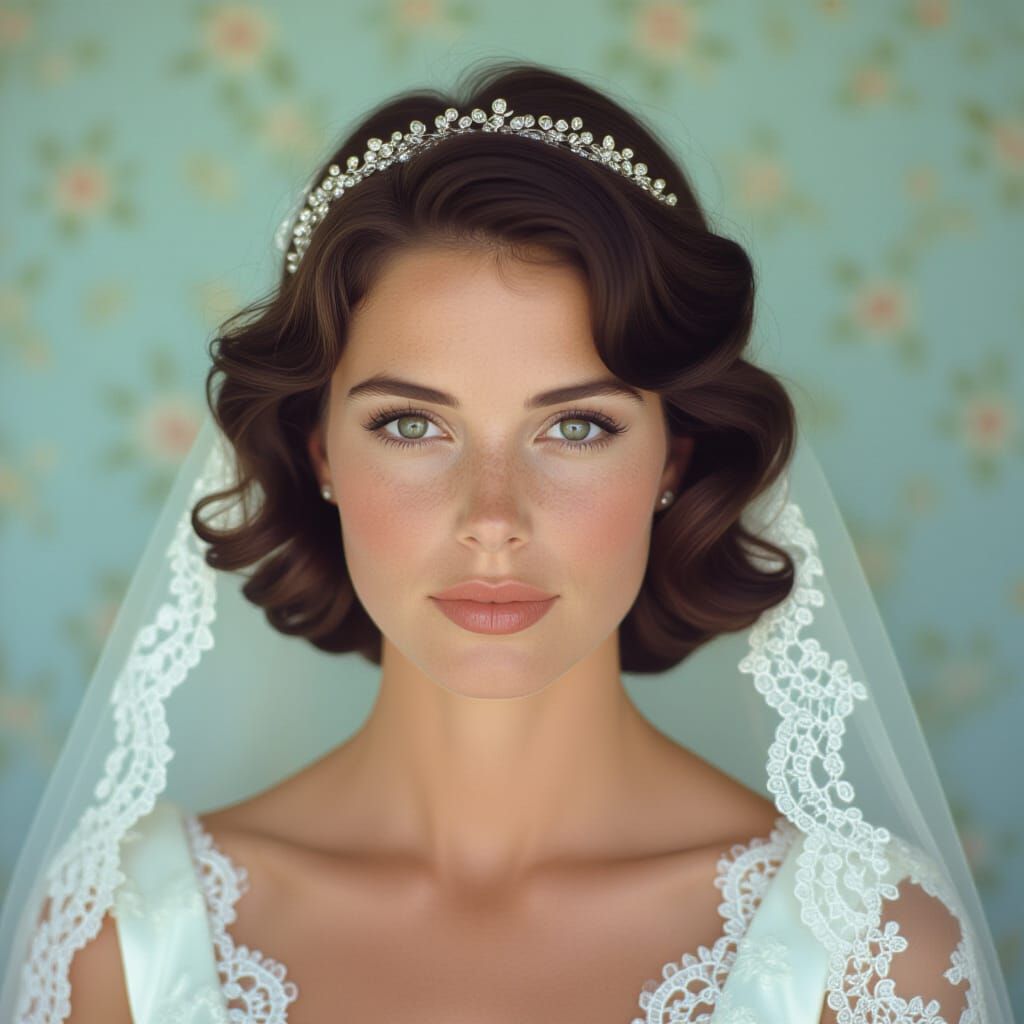 Swiss Bride Portrait in 1970s Kodachrome Style