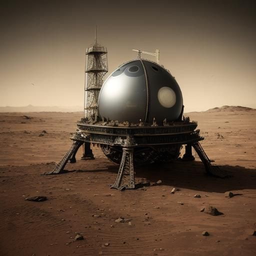 Interstellar Scientist on Mars: Hyperrealistic Digital Photo...