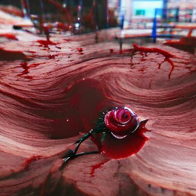 AI Generated Blood Rose Interpretation