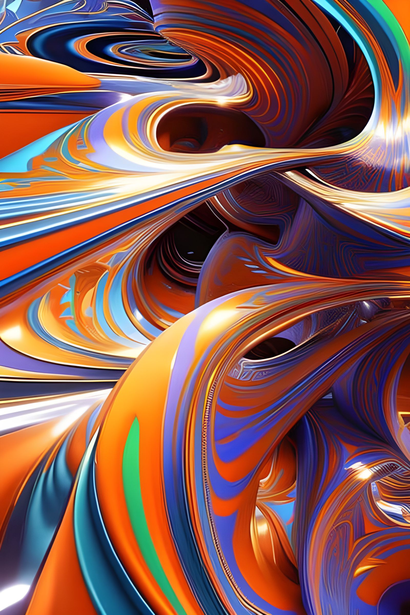 Geometric Mathematical Abstract in Hyperreal Polychromatic S...