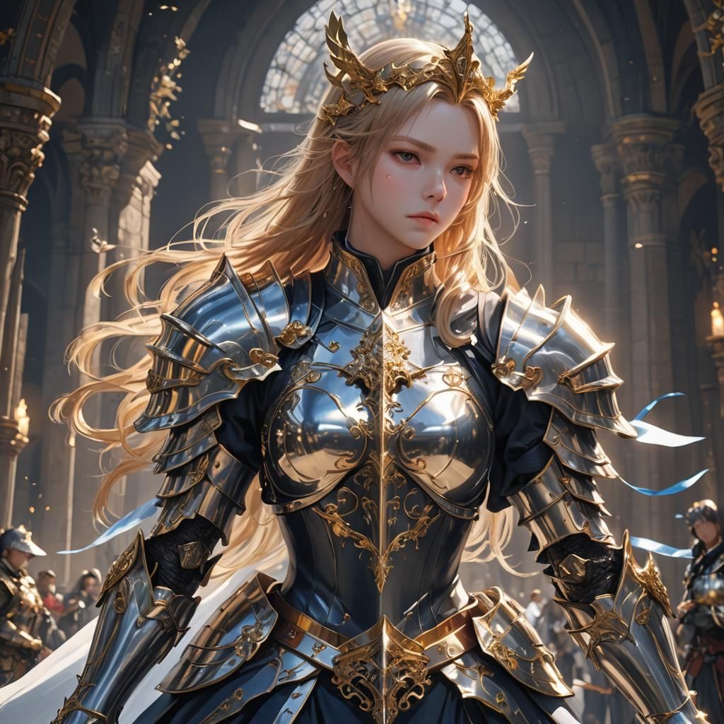 Anime Style Divine Knight Concept Art