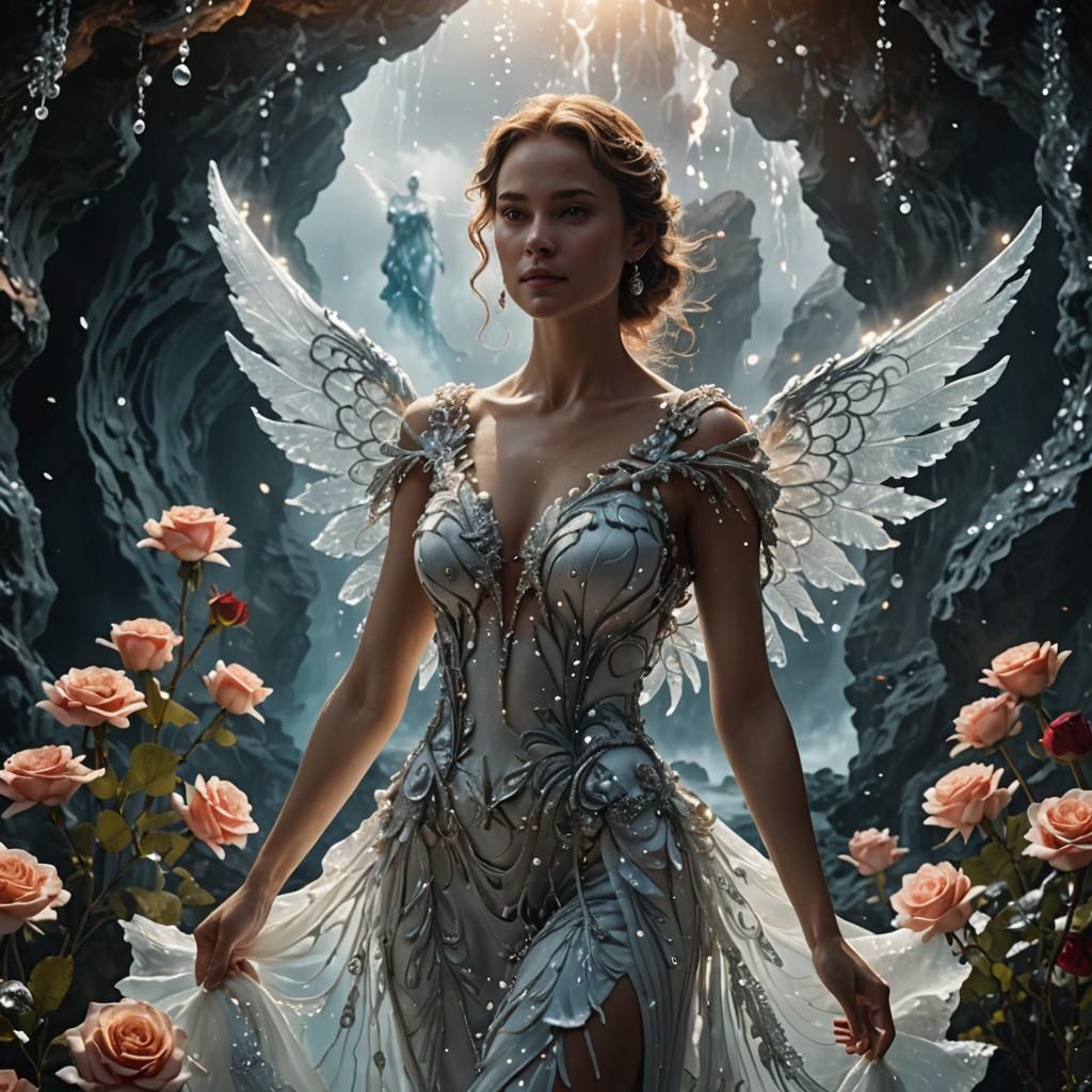 Elegant Supermodel in Underwater Dreamscape