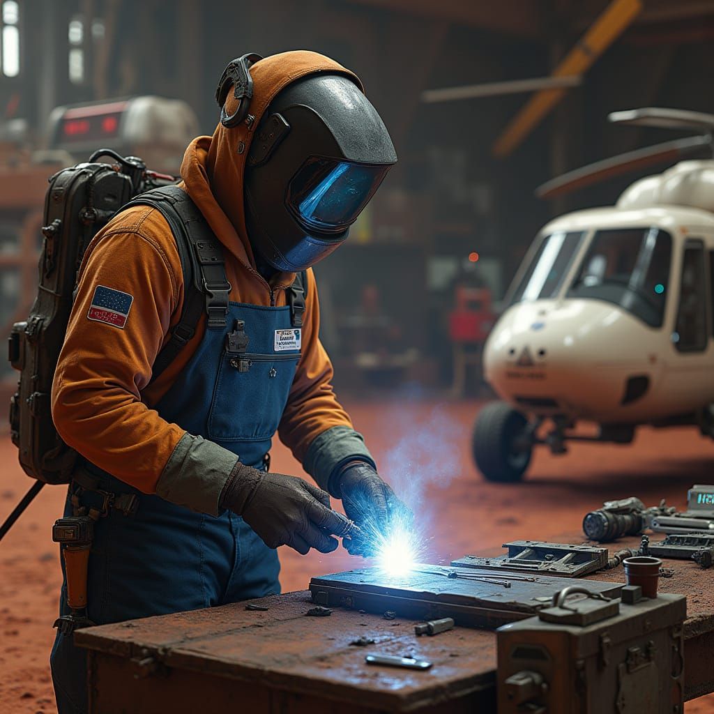 Martian Maintenance Scene in Stunning 32K Resolution