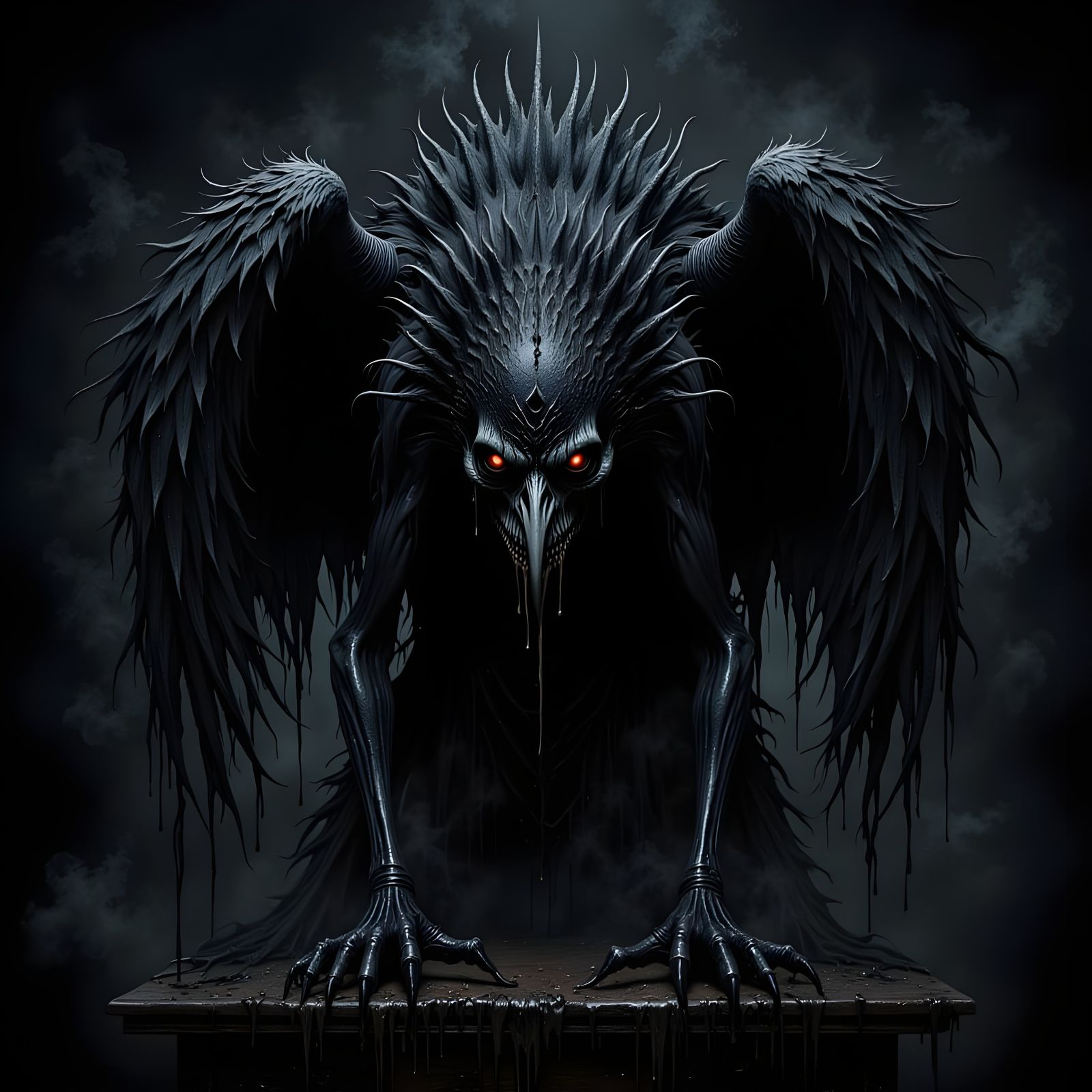 Raum, Mythical Crow Earl of Underworld, Dark Gothic Art