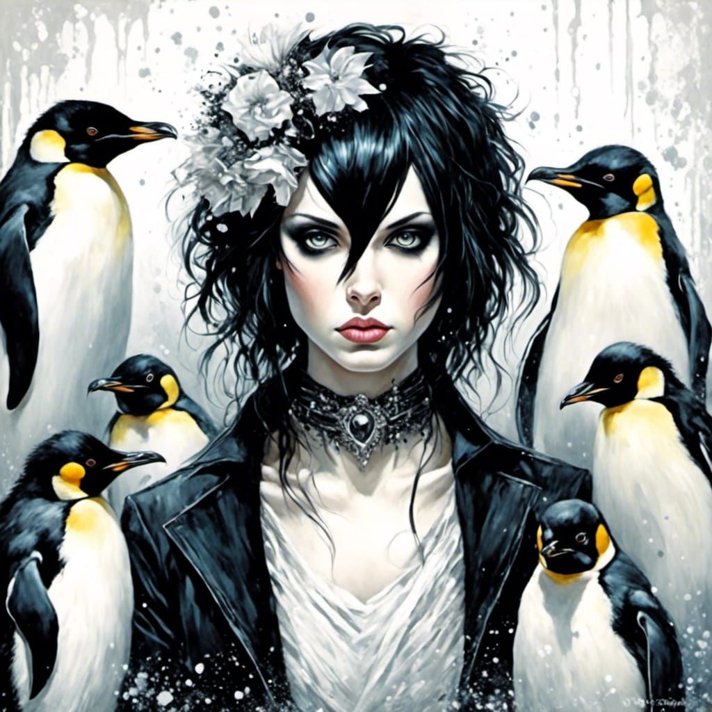Emo Penguin Princess in a Psychedelic Adventure
