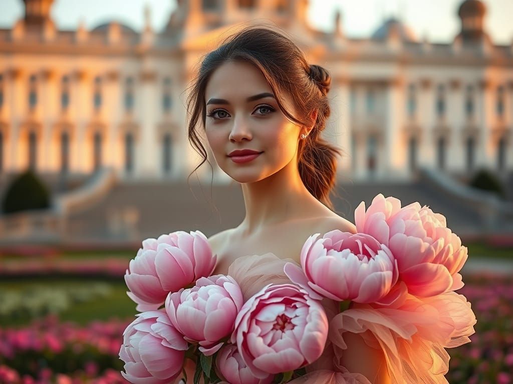 Elegant Woman in Baroque Setting