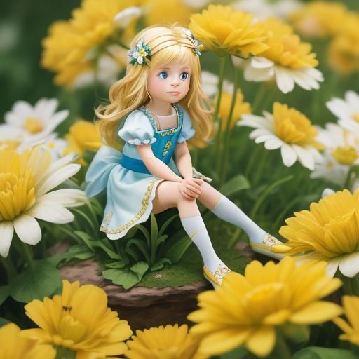 Thumbelina in Flower, Realistic Aesthetic, 4K