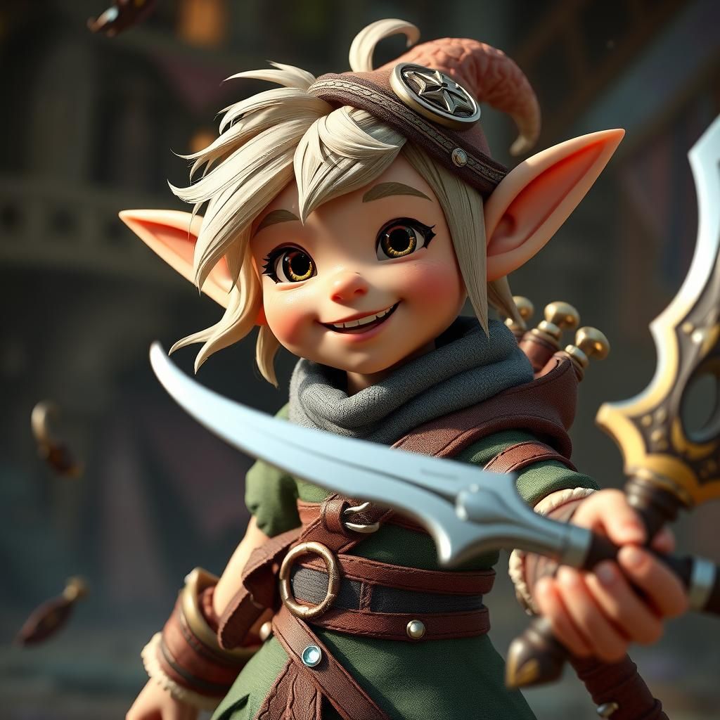 Fantasy Warrior in Vibrant Epic Scene