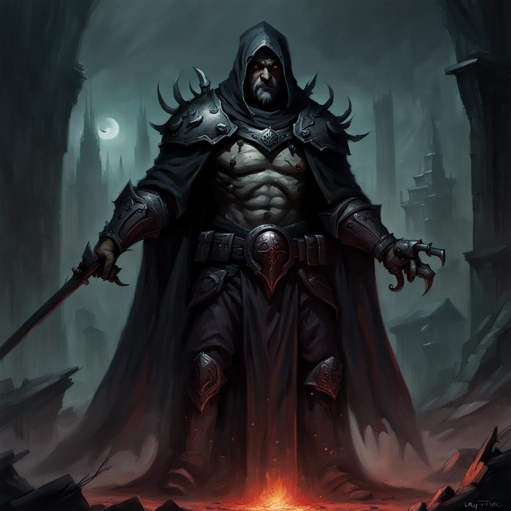 Grimdark Scene in Dark Fantasy Style