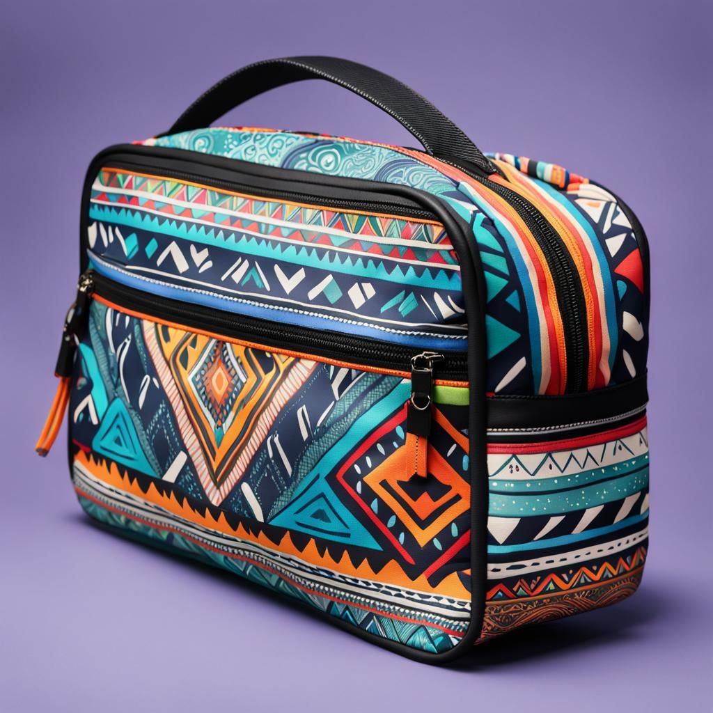 Modern Tribal Print Toiletry Bag, Splash Art