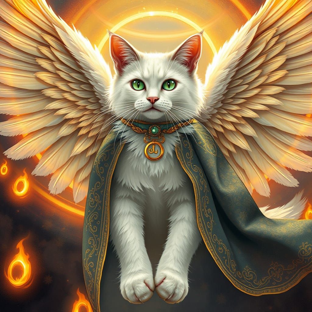 Majestic Cat with Angel Wings Soars Through Circus Fire in M...